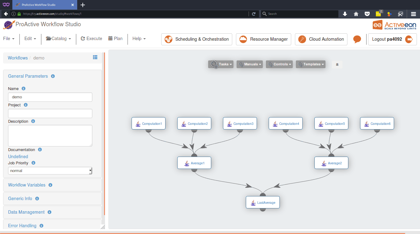 submit the workflow